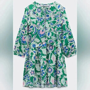 Zara Loral Print Mini Dress Size L